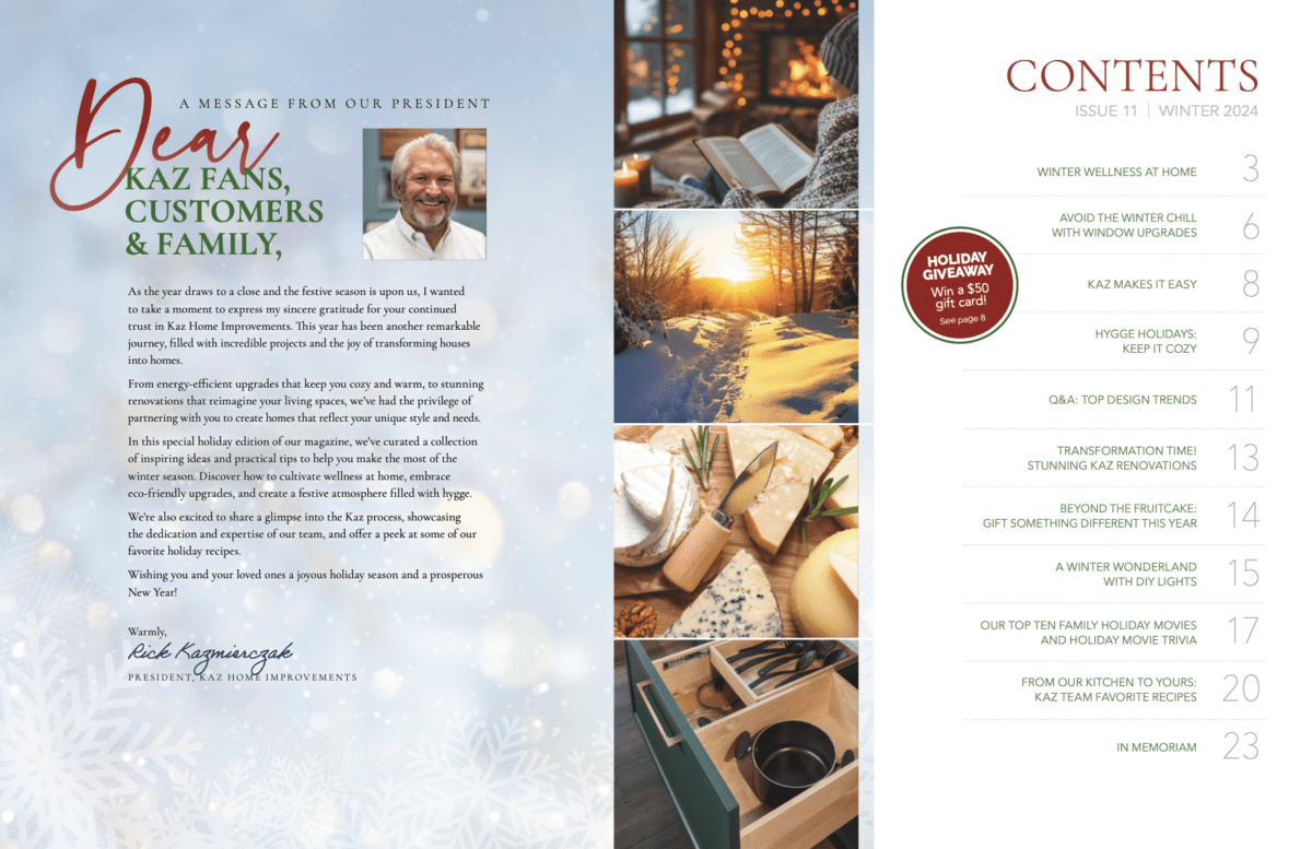 Kaz Home Improvements - Winter 2024 Magazine TOC